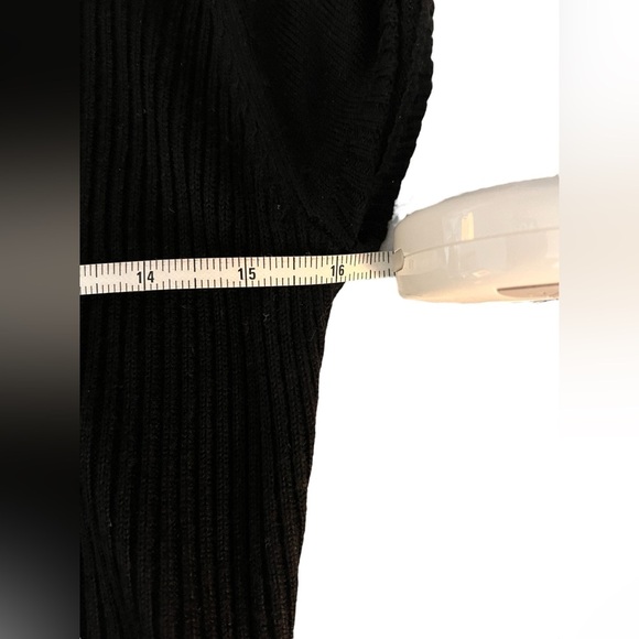 Calvin Klein Black Knit Cowl Neck Sweater Dress, size L - Picture 9 of 11